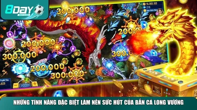 Bắn cá Long Vương còn gây ấn tượng bởi hệ thống tính năng thông minh